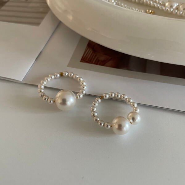 Silver Small Pearl Beaded Ring Simple 14K Gold Mini Beaded Pearl Ring 024