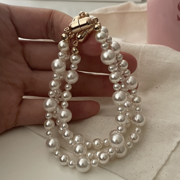 Pearl Initial Bracelet,Personalized 14K Gold Filled Beads Pearl Bracelet,Gold Letter Bracelet,Birthday Gift for Her,Customized Jewelry 019