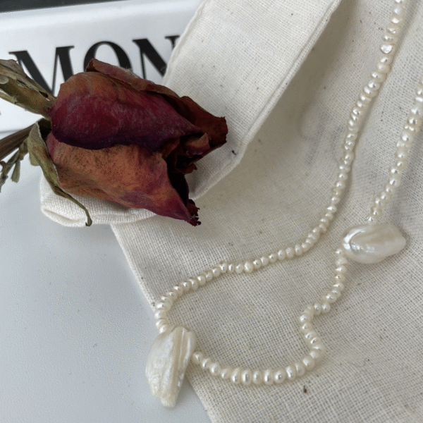 Feather Baroque pearl necklace White Freshwater Cultured Keshi Pearl Lilian Necklace for Women 370