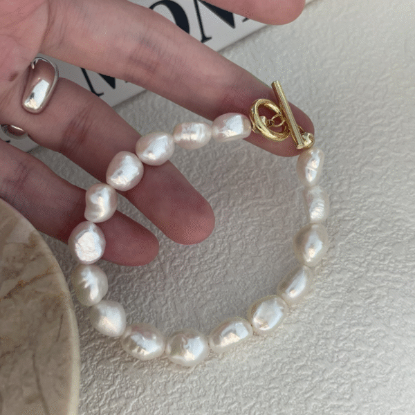 Fashion twist Baroque pearl bracelet Silver Five Baroque Pearl Bracelet 420