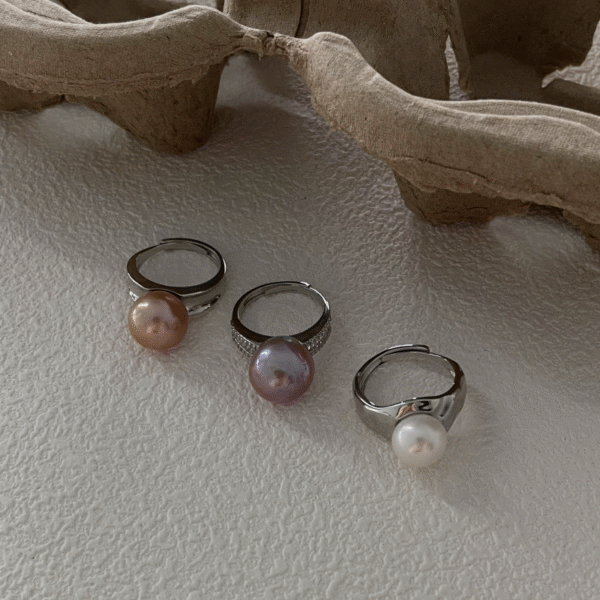 Silver Small 14k Gold Pearl Ring 467