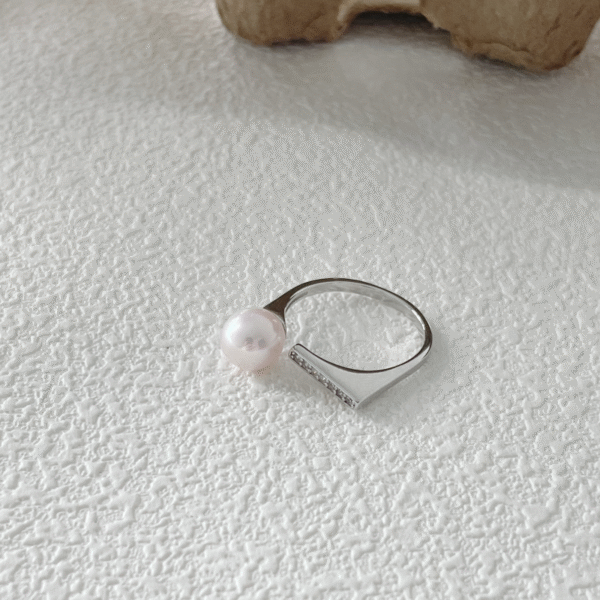Silver Small 14k Gold Pearl Ring 493