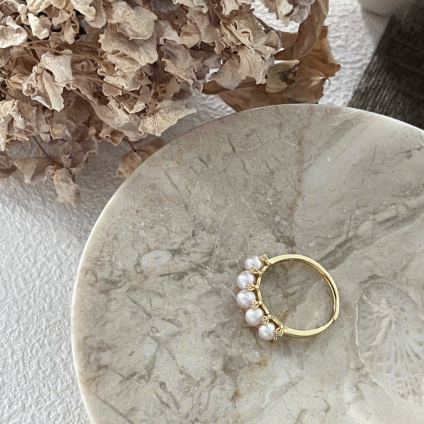 14K Gold with Akoya Freshwater Pearl Spark Ring 508