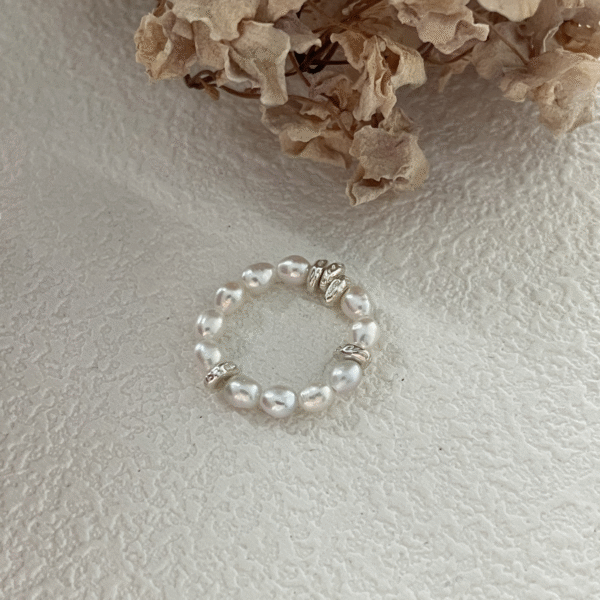 Silver Small 14k Gold Pearl Ring 509