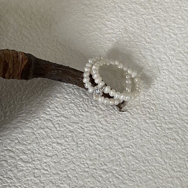 Silver Small 14k Gold Pearl Ring 566