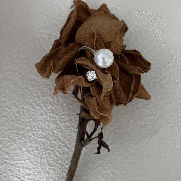 Simple 14K Gold Mini Beaded Pearl Ring 567
