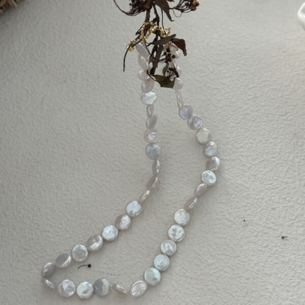 Natural small round Baroque necklace White Freshwater Cultured Keshi Pearl Lilian Necklace for Women 597
