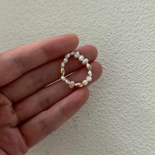 Silver Small 14k Gold Pearl Ring 604