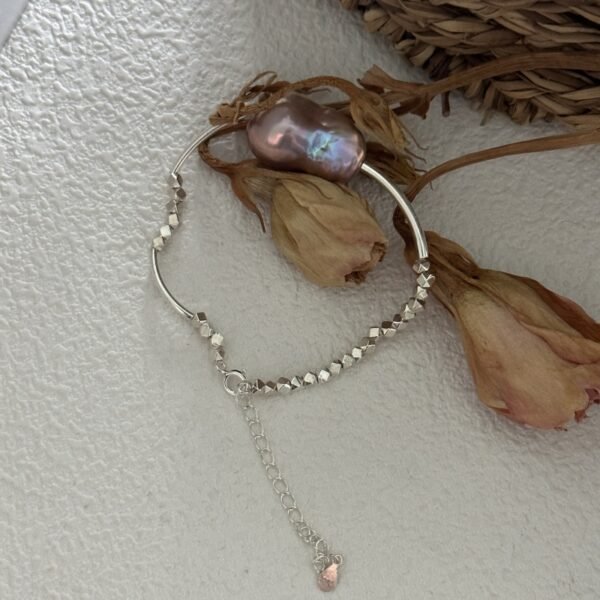 Colorful Baroque pearl bracelet Silver Five Baroque Pearl Bracelet 591