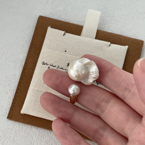 Silver Small 14k Gold Pearl Ring 619