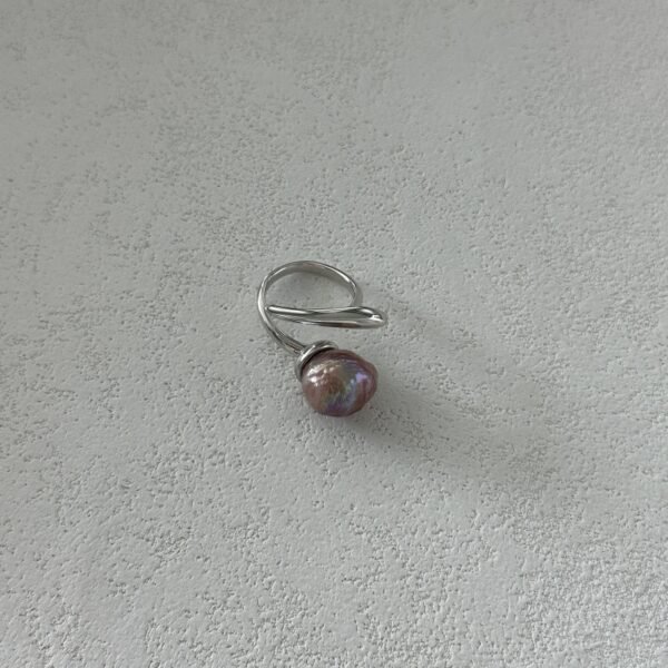 Silver Small 14k Gold Pearl Ring 638
