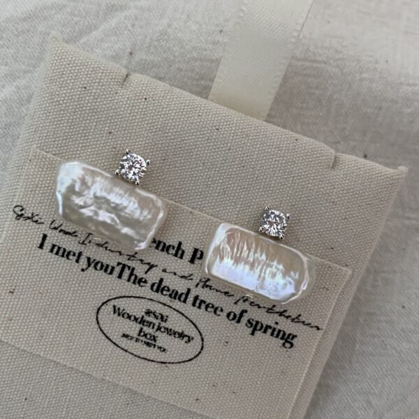 Gold Diamante Pearl Floral Huggie Earrings 594
