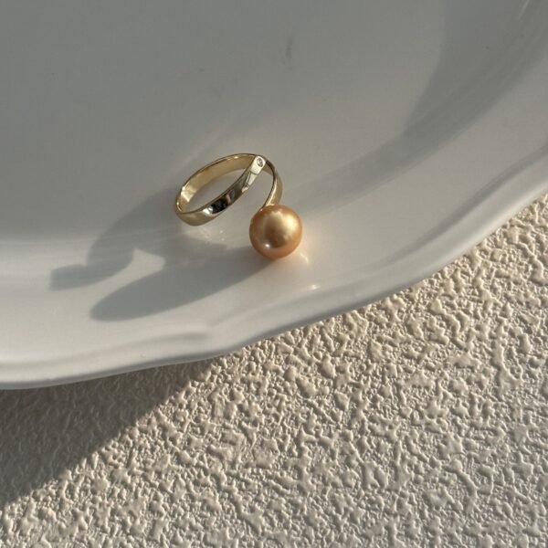 Silver Small 14k Gold Pearl Ring 669