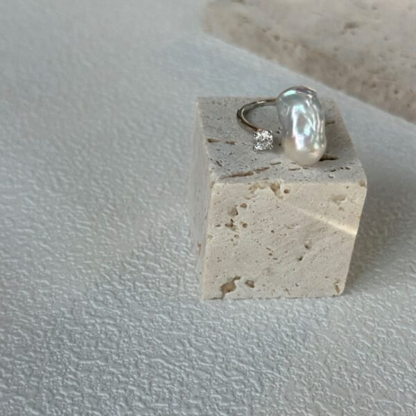 Silver Small 14k Gold Pearl Ring 691