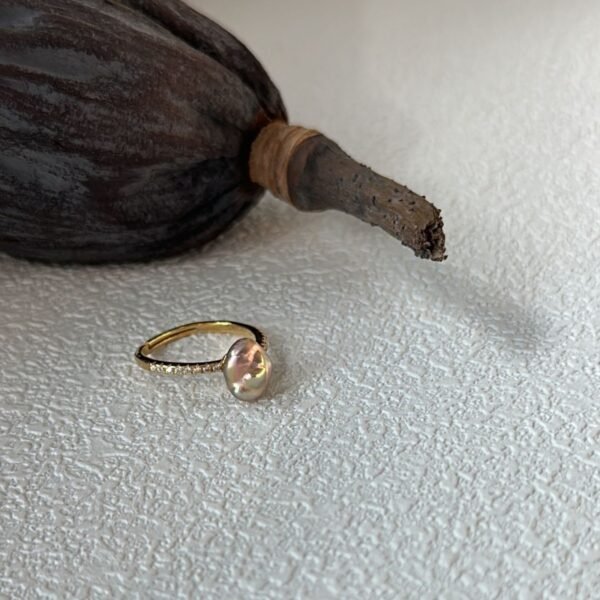 Silver Small 14k Gold Pearl Ring 691 -A