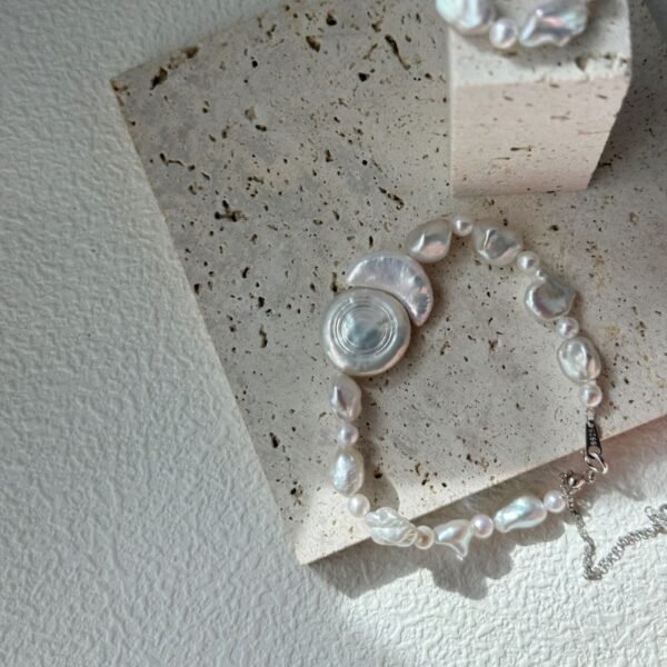 Silver Five Baroque Pearl Bracelet 702